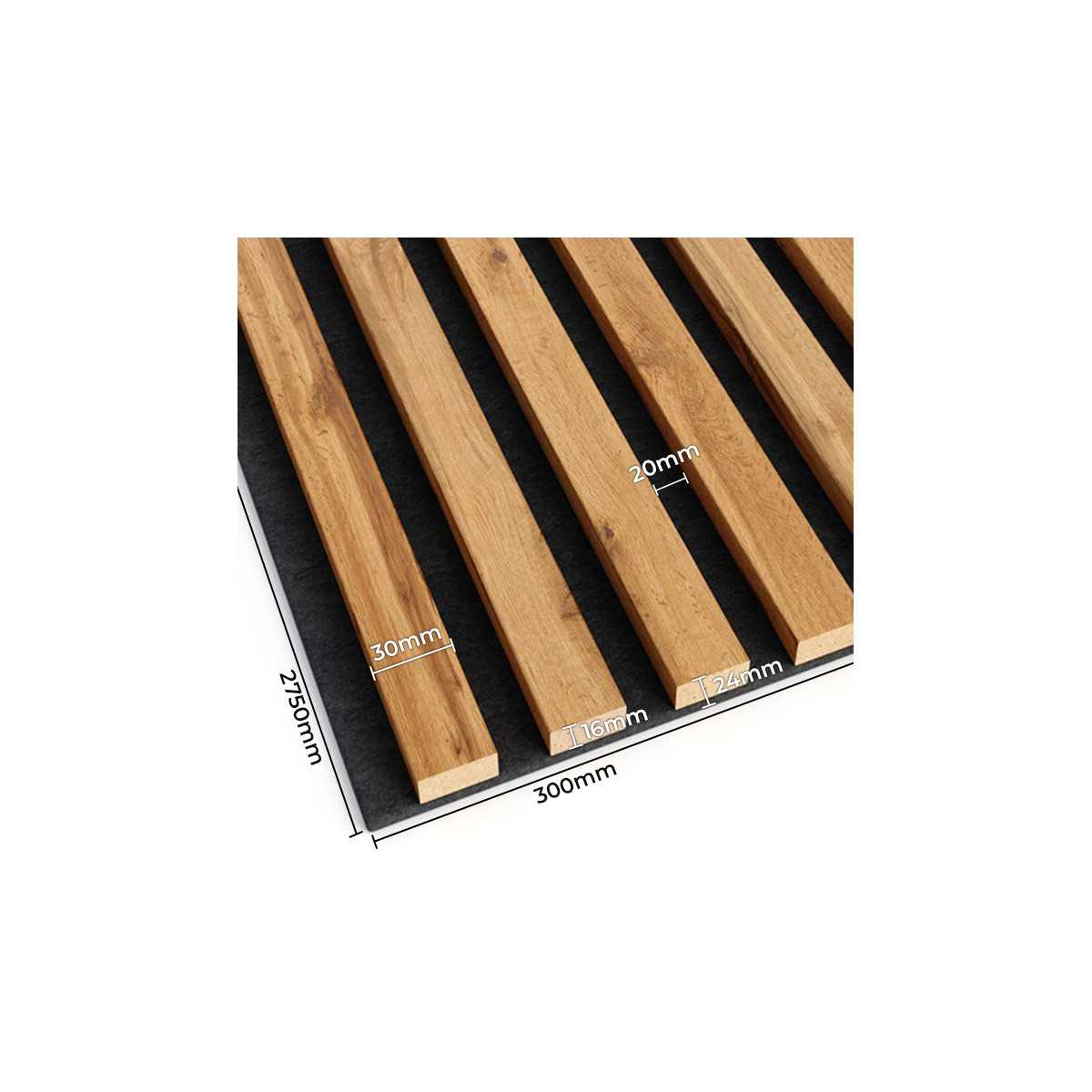Akustik väggpanel - Wotan ek 275cm