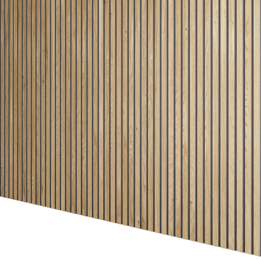 Decorative natural oak veneer 275cm micro slats wall panels